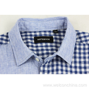 Men's Casual Splicing Design Summer Cotton Shirts